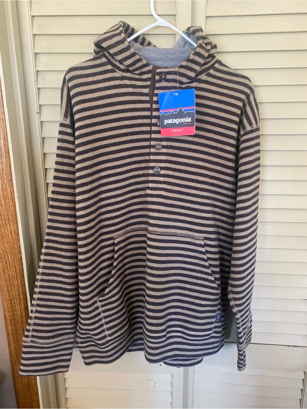 Rare New Old Stock From The 90’s Patagonia Men’s Striped Wolly Fenton Hoodie.